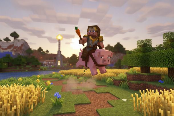 joueur sur cochon minecraft grace à une selle