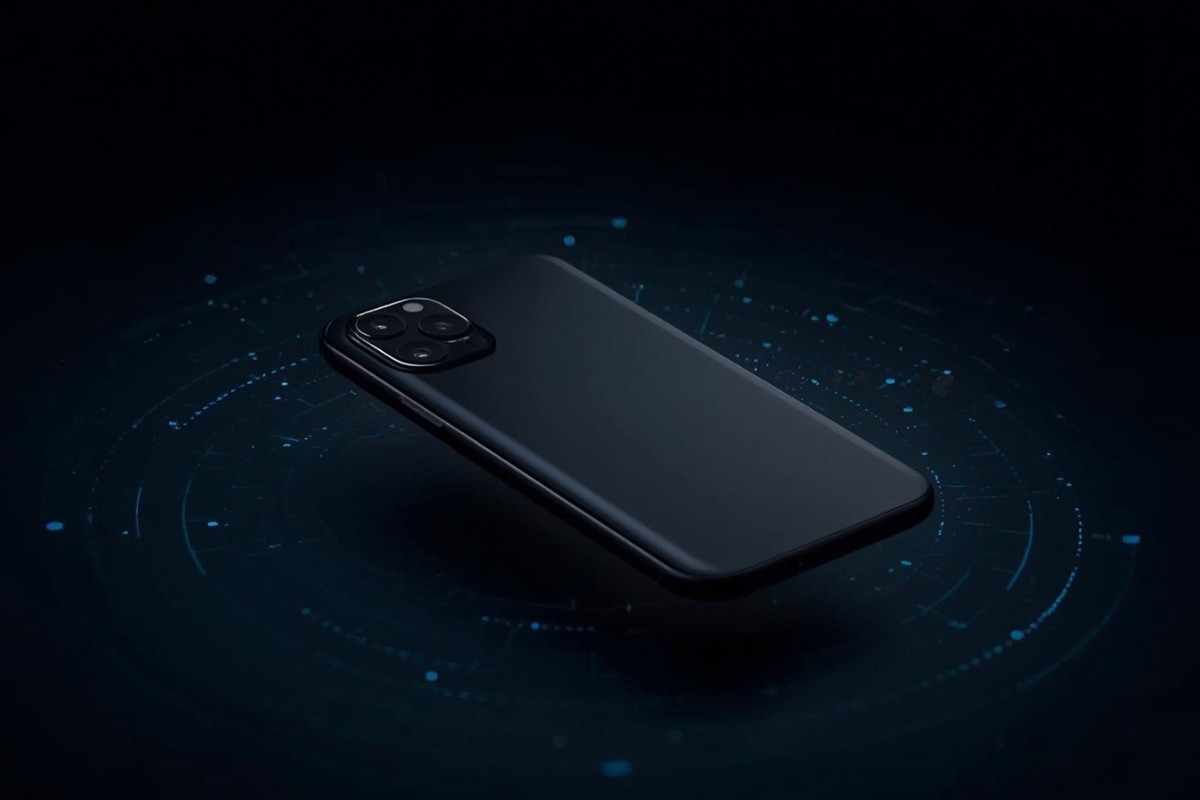 Concept de téléphone Tesla Model Pi avec design futuriste et signaux satellite, illustrant les rumeurs sur le smartphone mystérieux d'Elon Musk